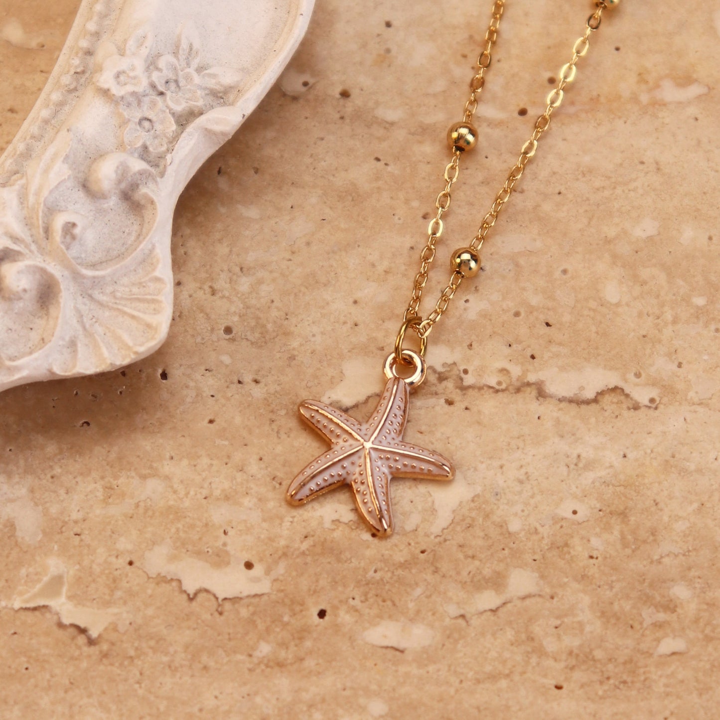 Golden starfish Necklace
