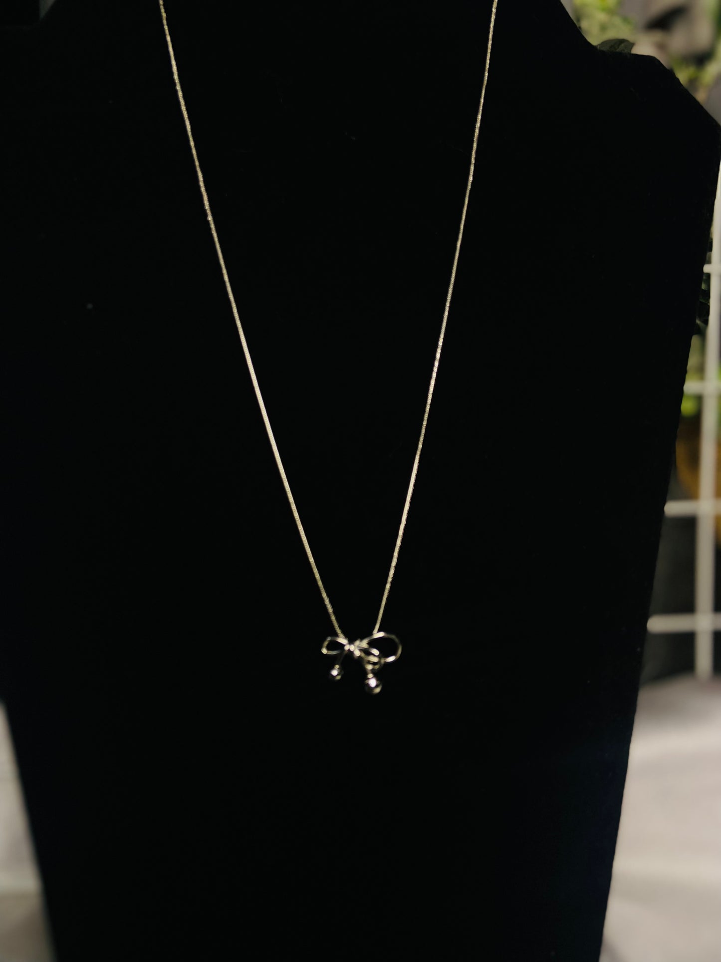 Dainty Bow Necklace Plata 925